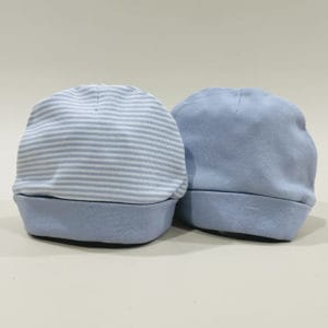 2 Pack Blue Baby Bonnet image. Soft blue100% cotton bonnets Gift box hampers delivering Australia wide Buy Online Now or Phone 03-51744-888