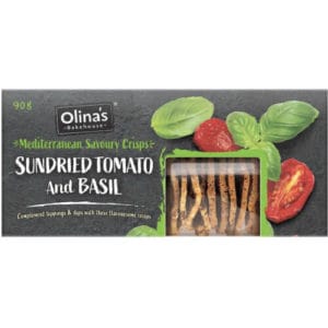 Olina's Sundried Tomato & Basil Crackers 90g