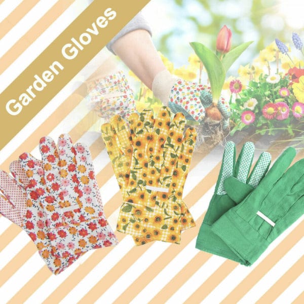 Gardening Gloves image. Garden Gloves have anti-slip dot dotted grip palm. 100% cotton canvas garden gloves. Buy Online or Phone 03-51744-888