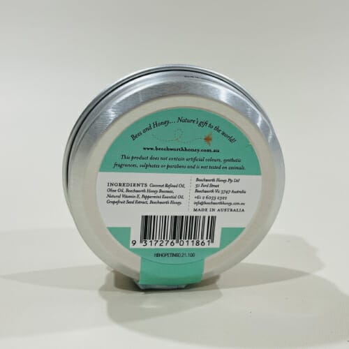 Beechworth Honey & Peppermint Heel Balm image. Beeswax balm with 100% Australian peppermint essential oils. Buy Online or Ph: 03-5174-4888