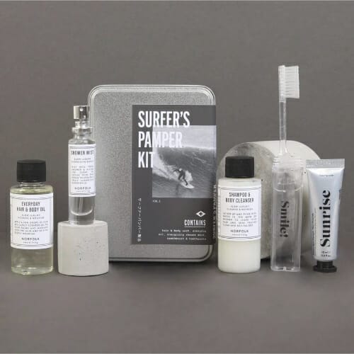 Surfers Pamper Kit image. Contains all a beach loving surfer needs for a great day in the sea. Gift idea Buy Online Now or Phone 03-51744888