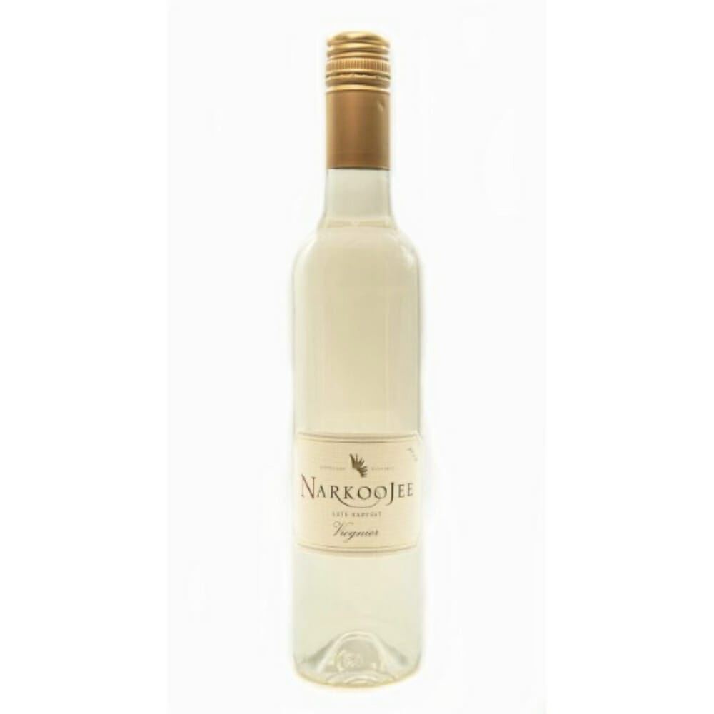 Narkoojee 2019 Viognier Late Harvest 500ml image. The very ripe fruit was used. The wine has a very pleasant floral and dried apricot nose