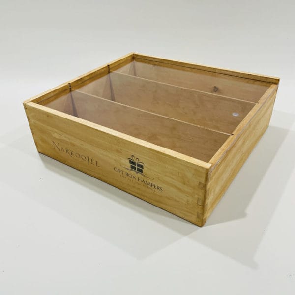Large Wooden Wine Box image. Wine boxes are made from sustainable renewable timber through FSC Certification pine. Online or Ph 03-5174-4888