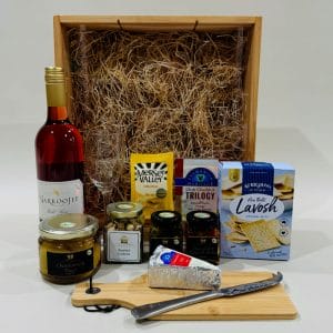 Premium Cheese And Wine Hamper image. A special occasion, this gourmet gift hamper will surly impress. Buy now Online or Phone 03 5174-4888