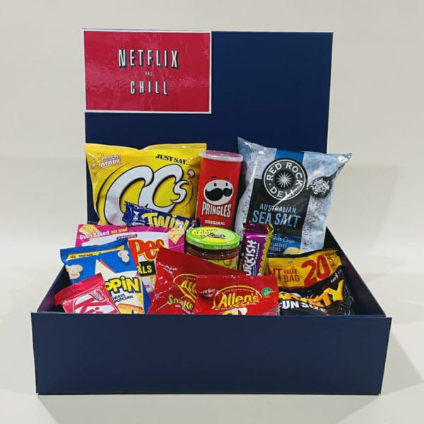 Gold Pass Movie Night Gift Hamper image. A selection of Australia’s favourite treats for the whole family. Buy Online or Phone 03-5174-4888