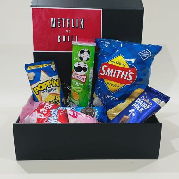 Movie Night Gift Hamper image. A great selection of Australia’s favourite treats for the whole family. Buy Now Online or Phone 03-5174-4888