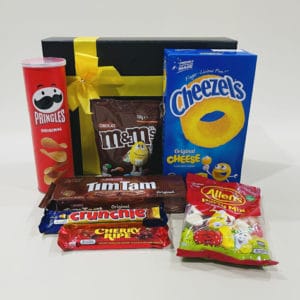 Netflix and Chill Hamper image. A great selection of Australia’s favourite treats for the whole family. Buy Now Online or Phone 03-51744888