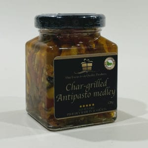 Char-Grilled Antipasto Medley 120ml image. A delicious combination of chargrill vegetables. In canola oil. Buy Online now / Phone 0351744888