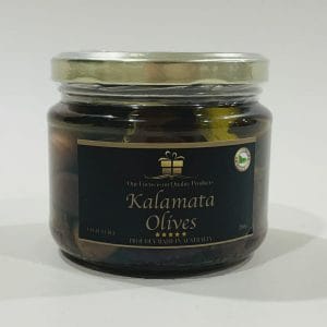 Kalamata Olives 200g image. Traditional Kalamata olives, gently infused with local lemons and fine herbs. Buy Online or Phone 03-5174-4888