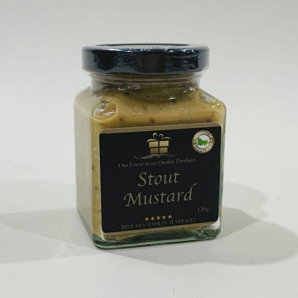 Stout Mustard image. Stout Mustard adds flavour to roasted meats. GBH have gifts for all occasions. Delivery Australia wide. Ph: 03-51744888
