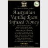 Australian Vanilla Bean Infused Honey 140g image. Vanilla bean honey, makes an excellent gift for the foodie in your life. Ph: 03-5174-4888