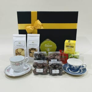 Tea Gift Hamper image. Twinings tea traditional shortbread and Anzac biscuits makes anytime a good time for a tea break. Phone 03-5174-4888