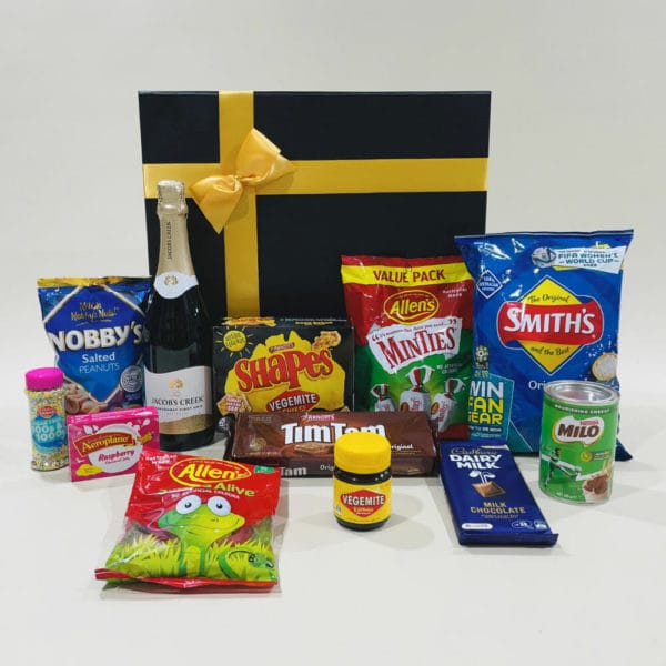 True Blue Gift Hamper Image. This gift hamper is packed with Australia’s favourite treats everyone loves and enjoys. Phone 03 51744888