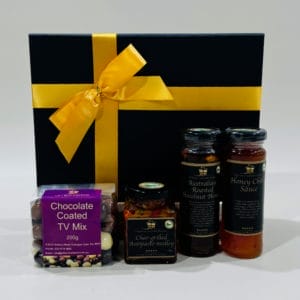 Gift Pack 13 Image. Enjoy the taste of sweet honey. A selection of savoury sauces. The finest milk chocolate coated strawberries. 0351744888