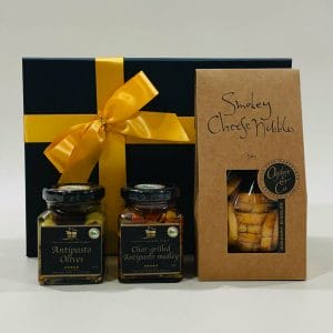 Gift Pack 2 Image. Smokey cheese nibbles Antipasto Olives & Antipasto medley makes a perfect gift. Buy now Online or Phone 03 5174-4888.