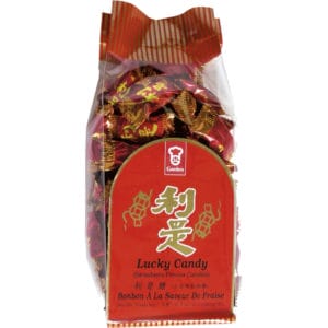 Lucky Candy 350g.Garden Lucky Candy in a 350g bag, ideal for Lunar New Year festivities, displayed on a white surface.